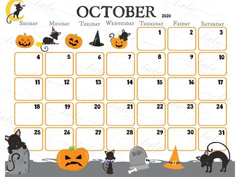October Themed Calendar